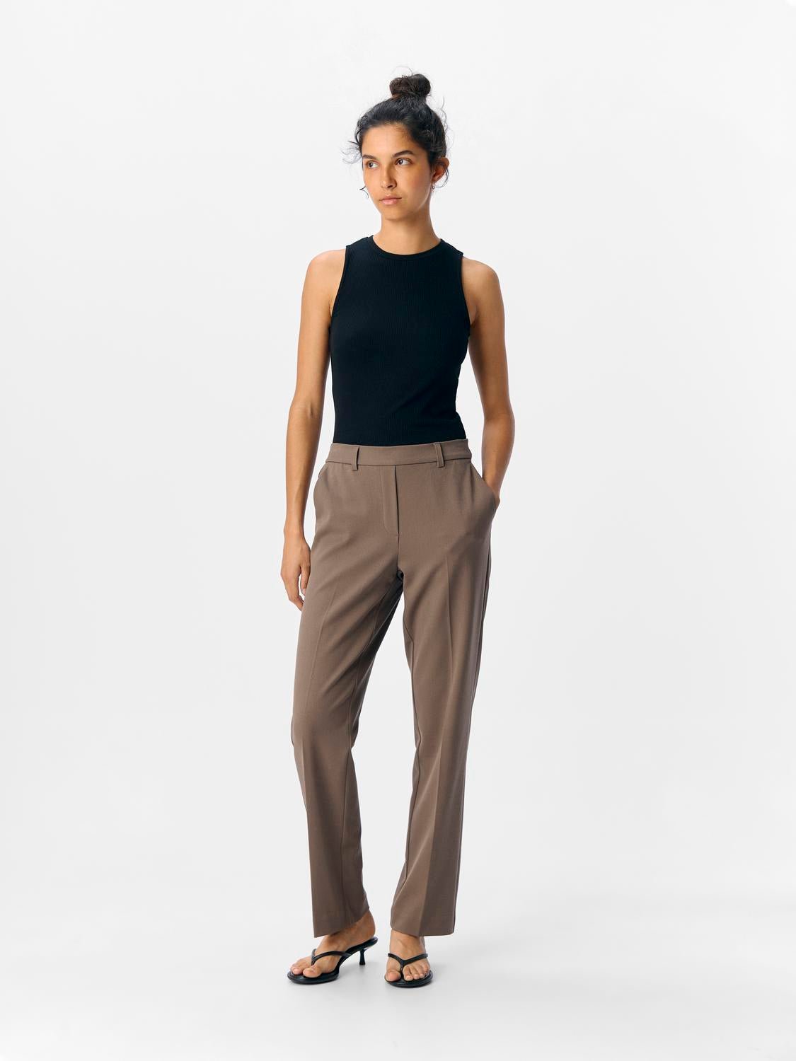 OBJLISA Trousers - Morel - VERO MODA & VILA Bergvik